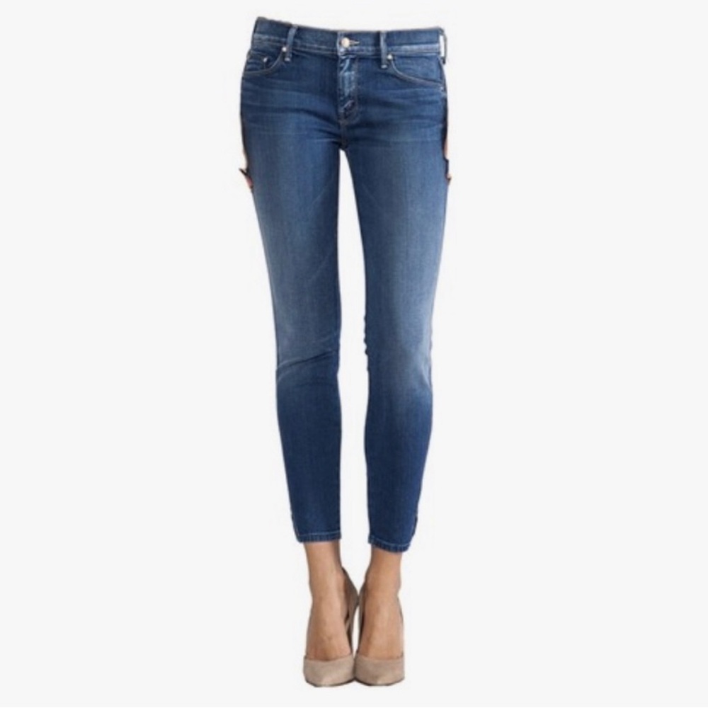 Mother The Vamp Spiked Heels To Tractor Wheels Jeans Skinny Split Ankle Size 26